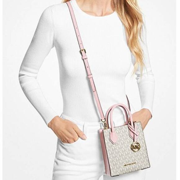 Michael Kors Mercer Extra-Small Logo & Leather Crossbody Bag - Picture 2 of 7